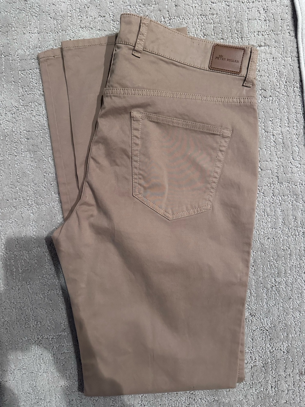 Peter Millar Classic Straight-Leg Pants in Taupe